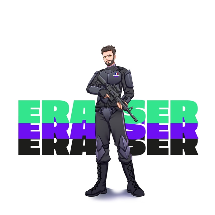 Laser game mobile eraser